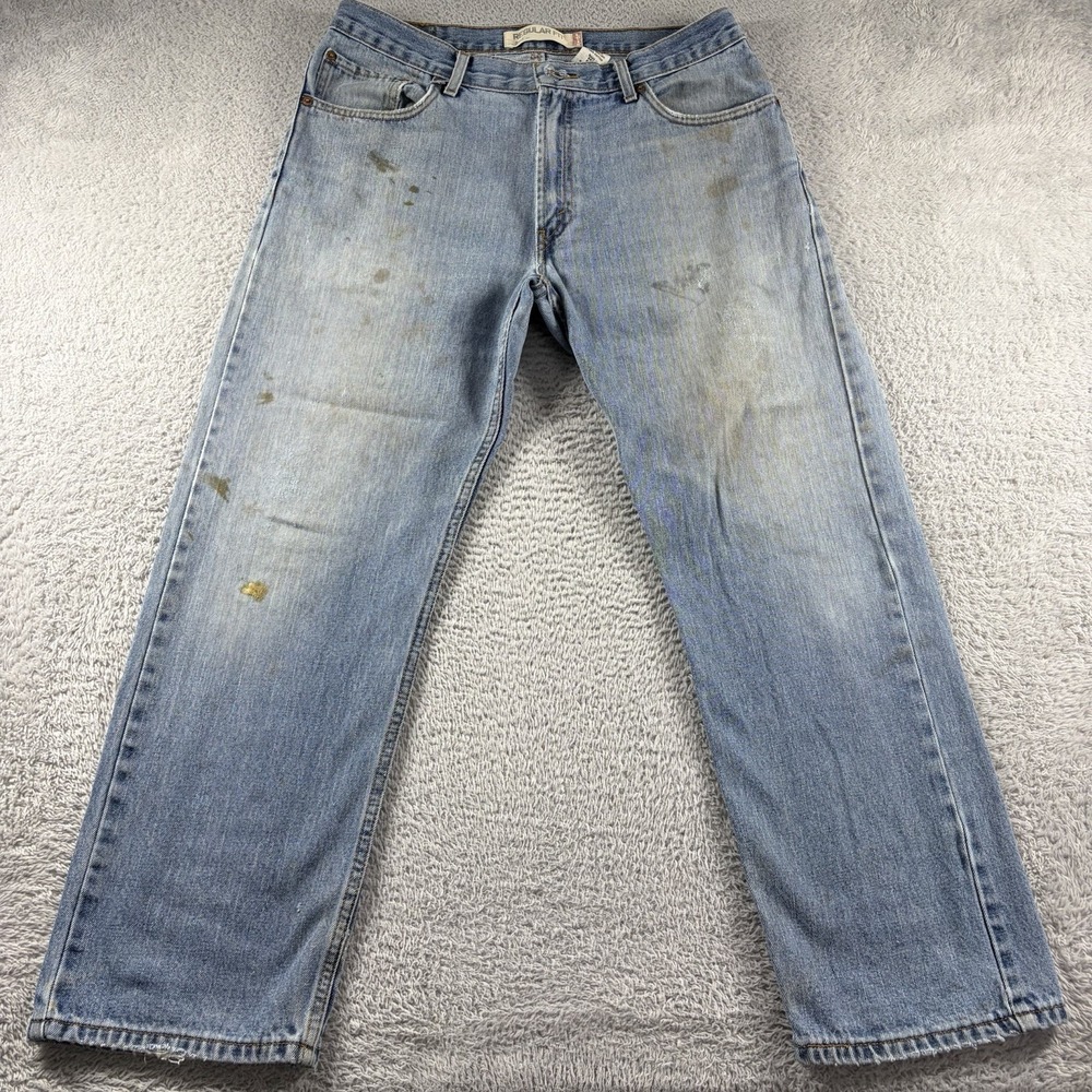 Vintage Levi 505 Jeans Mens 36x30 (Fits 32x28) Regular Heavily‎ Distressed Stain